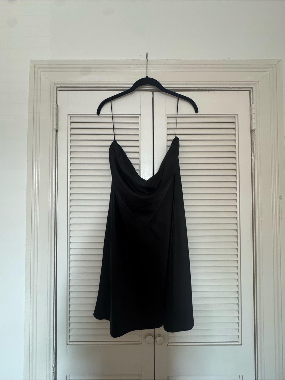 Reformation Black Strapless Slip Mini Dress